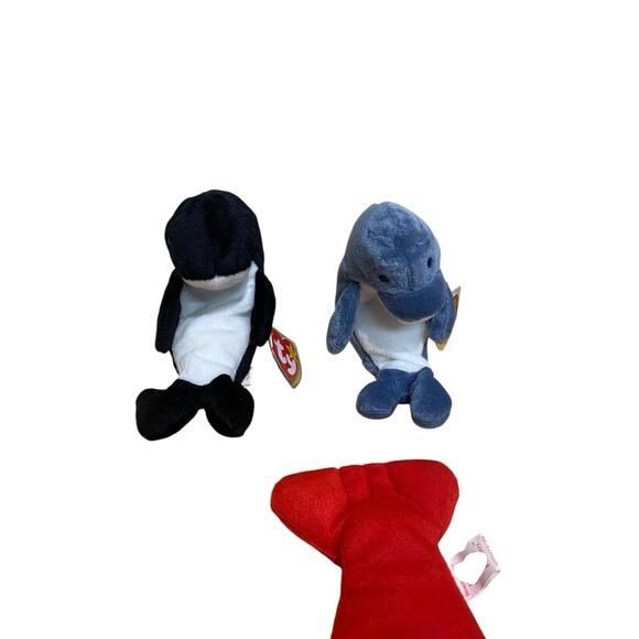 Lot Of 8 Ty Beanie Babies Ocean Themed Whale Dolphin Lobster Crab Sea Lion +more - Picture 5 of 5